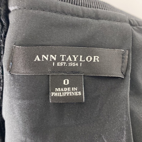 Ann Taylor Black Dotted Peplum Skirt Black 0 - Picture 6 of 7